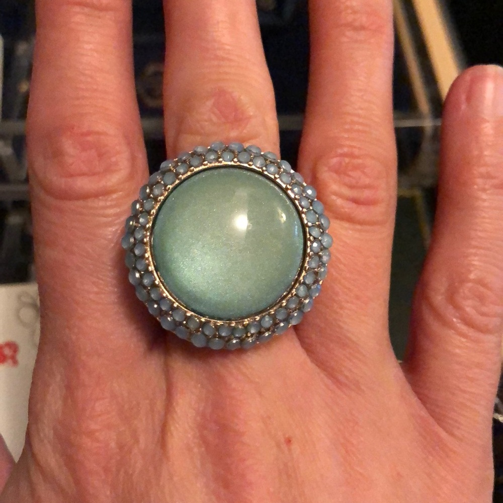 Beautiful statement ring in light turquoise